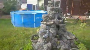 Водопад из цемента. Альпийская горка