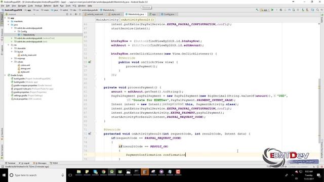 Android Studio Tutorial - Paypal SDK Intergration смотреть онлайн