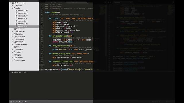 Python: How to incrementing an attributes value through a method смотреть онлайн