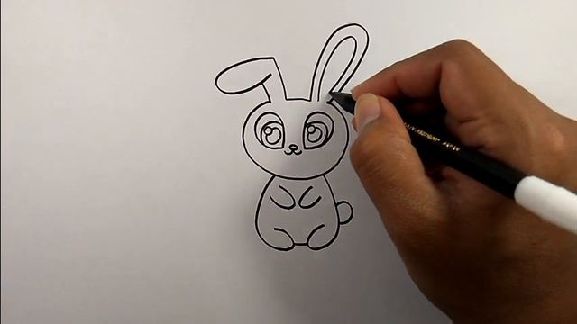 How to draw a bunny standing up | Easy Drawings смотреть онлайн