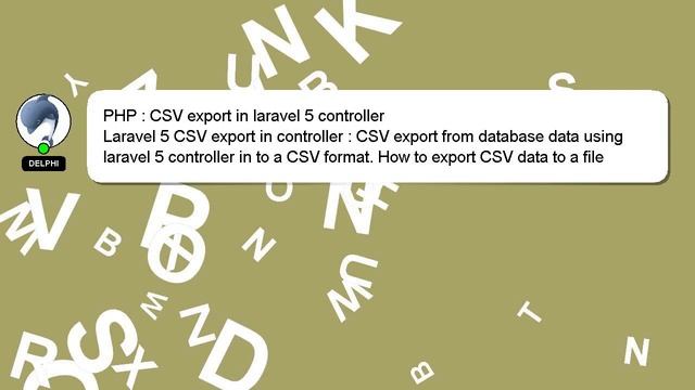 PHP : CSV export in laravel 5 controller смотреть онлайн