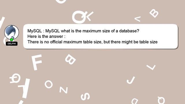 MySQL : MySQL what is the maximum size of a database? смотреть онлайн