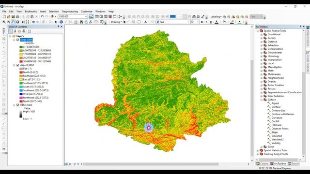 Create Slope, Aspect, Contour , Hillshade Map in ArcGIS/ArcMap смотреть онлайн