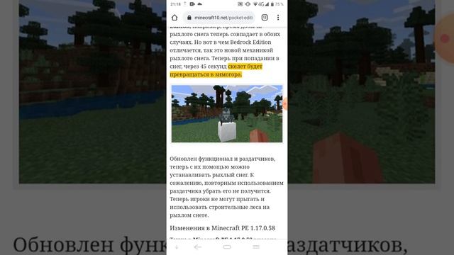 Новая версия Скачать Майнкрафт 1.17.0.58 короткие видео Майнкрафт Бедрок смотреть онлайн