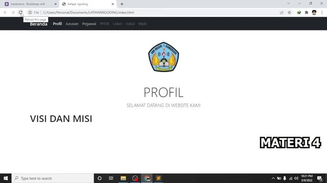 CARA MEMBUAT WEBSITE SEDERHANA DENGAN BOOTSTRAP ROW DAN COL ( MATERI 4 ) смотреть онлайн
