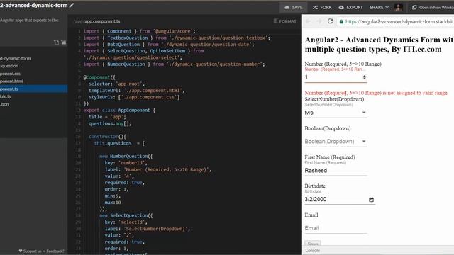 Angular2 Advanced Dynamic Form смотреть онлайн