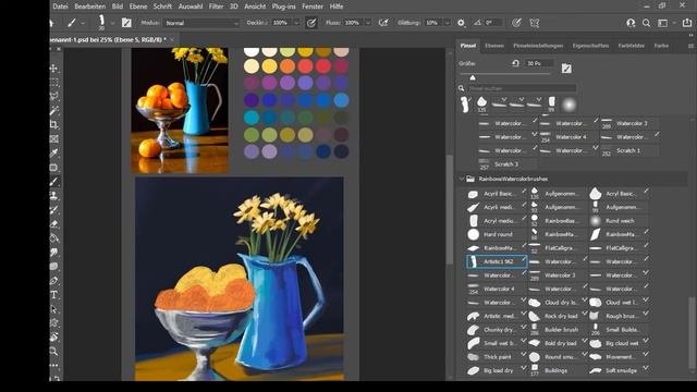 How to paint like Gouache in Photoshop смотреть онлайн