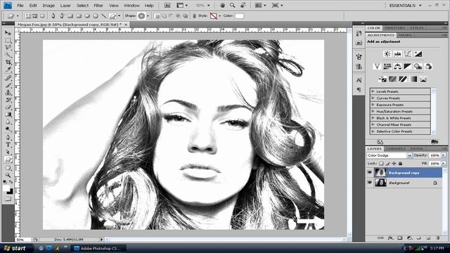 PhotoShop CS4: Hand Drawn Sketch Effect смотреть онлайн