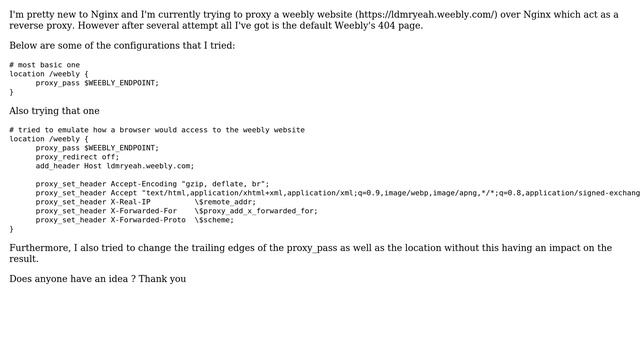 DevOps & SysAdmins: Nginx proxy weebly site show weebly 404 error смотреть онлайн