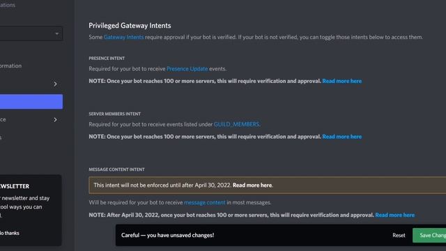 Enabling Privileged Gateway Intents 2022 - BotGhost Tutorials смотреть онлайн