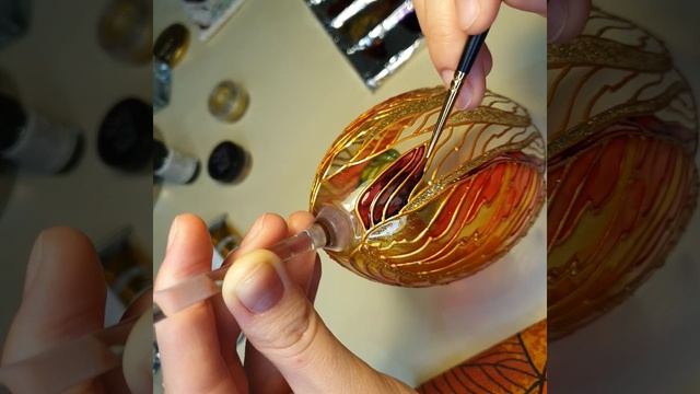 Витражная роспись стекла. Заливка бокала. Тюльпаны смотреть онлайн