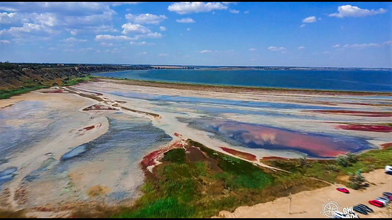Курортное. Красочно, солнечно, шикарные виды с высоты. Начало Будакской косы, Шаболатский лиман.