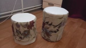 Пуфик из пластиковых бутылок. Простой способ изготовления.