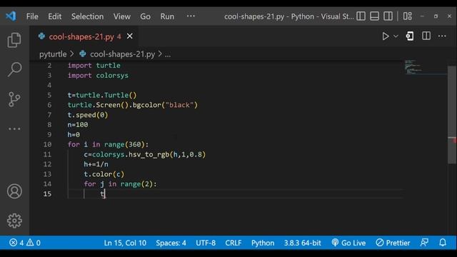 Python Turtle Graphics - 31 | Cool Shape Drawing | Python Turtle Coding Video | Learnonpy | смотреть онлайн