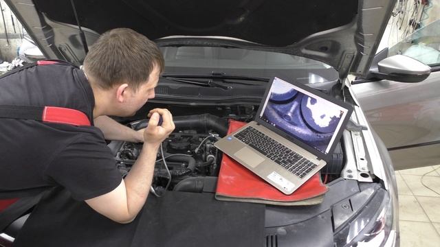 Volkswagen Passat , чистка форсунок химией Greenol. смотреть онлайн