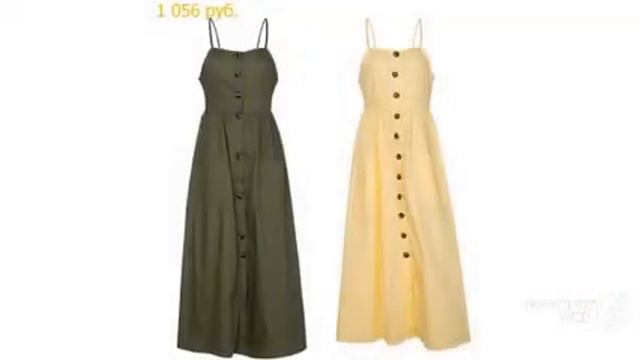 Одежда с AliExpress. Длинное платье на пуговицах без рукавов. смотреть онлайн