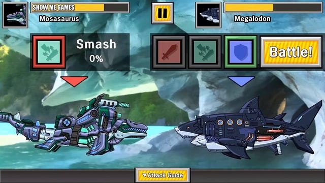 Dino Robot Megalodon VS Mosasaurus | Assembly + Battle Arena - Show Me Games смотреть онлайн