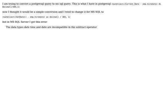 Subtracting With GetDate() смотреть онлайн