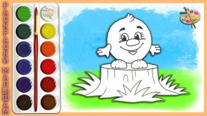 Раскраска колобок / Разукрашка мультяшка как нарисовать Колобка / Раскраски Малышам