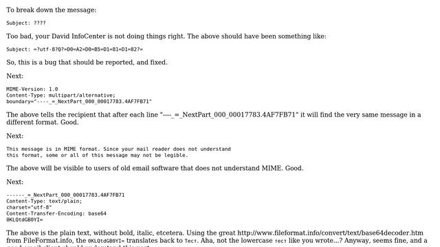 Why do (Russian) characters in some received emails change when reading in David InfoCenter? смотреть онлайн