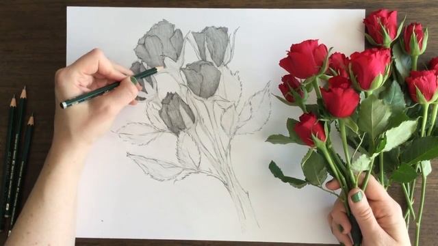 How To Draw A Rose Bouquet! How To Draw Valentines Day Stuff! смотреть онлайн