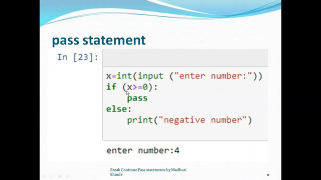 break pass continue statements in Decision Control Statements смотреть онлайн