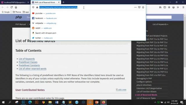PHP syntax and reserved words смотреть онлайн