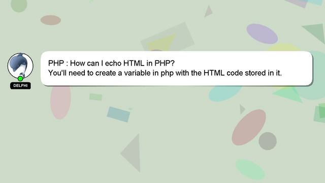 PHP : How can I echo HTML in PHP? смотреть онлайн