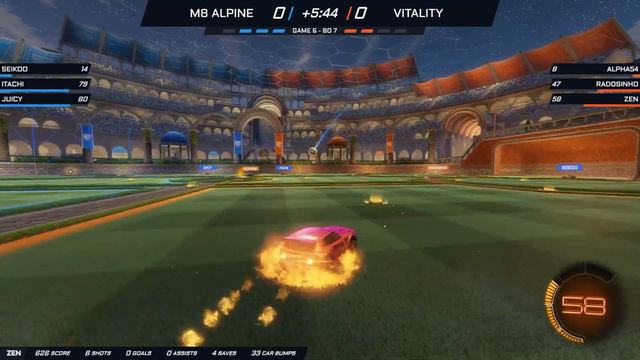 RLCS 2024 | ZEN POV | 1 Hour 3v3 Rocket League Gameplay #6