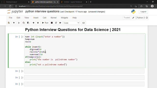 Palindrome Number in Python| Part 5 | Code in Python for Data Science | The Data Monk смотреть онлайн