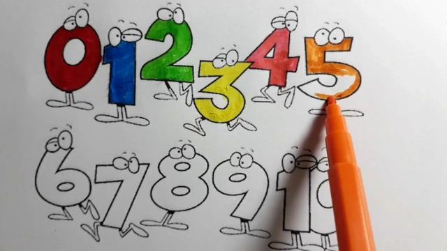 Learn how to color numbers coloring pages смотреть онлайн