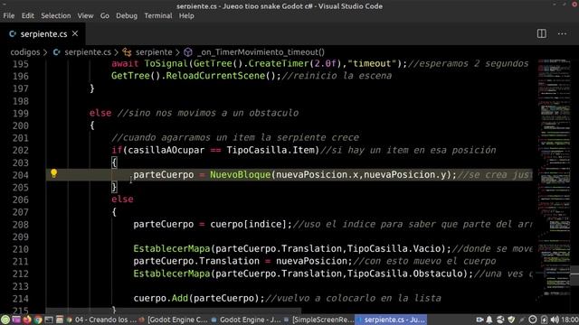 7 Godot Engine c# juego tipo Snake Agarrando Item PARTE 1 mp4 смотреть онлайн