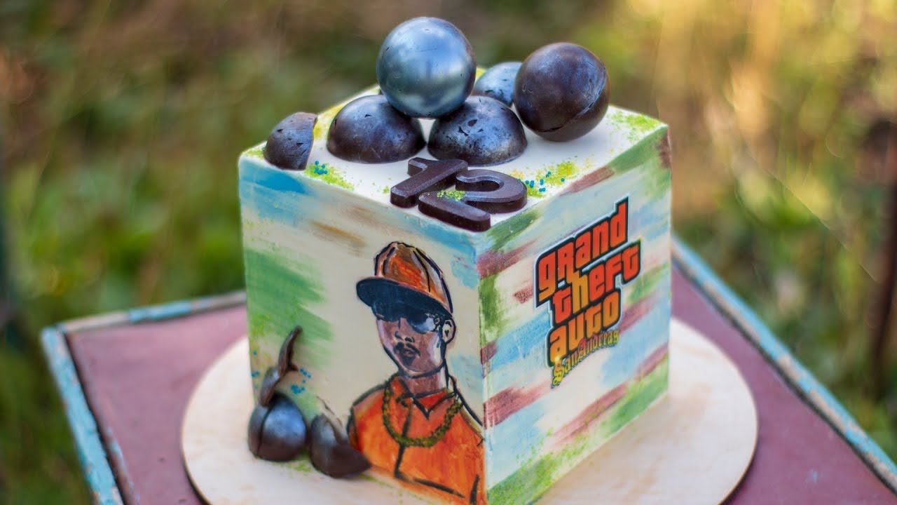 Торт для сына. Рисуем на ганаше. GTA ( English Subtitles ) - Я - ТОРТодел! смотреть онлайн