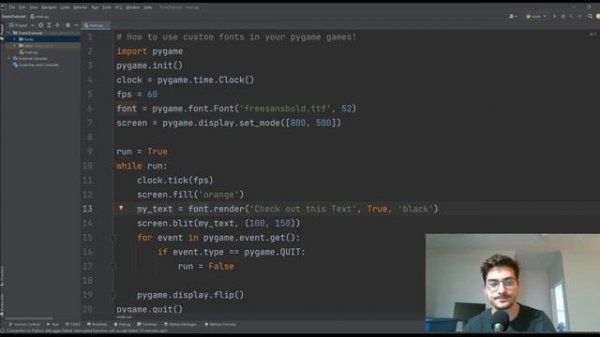 How to use Custom Fonts and Text in Python Games! Pygame Font Rendering Tutorial!
