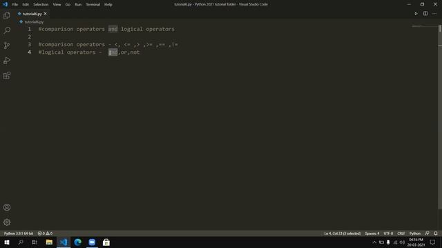 Logical operators and comparison operators in python смотреть онлайн