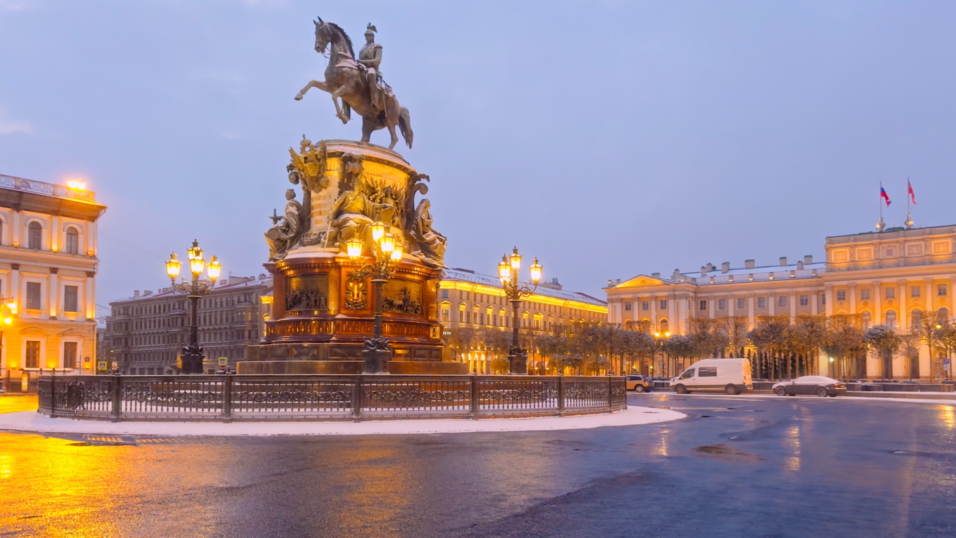 ?? Санкт-Петербург. Утренняя прогулка по Большой Морской улице по первому снегу. смотреть онлайн