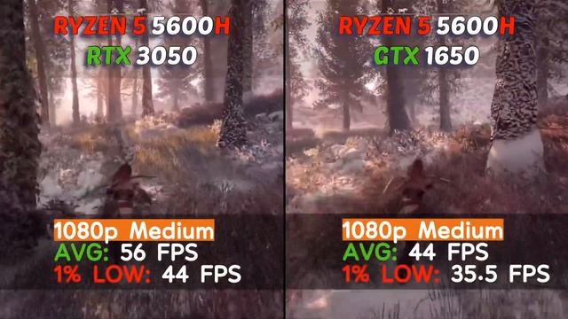 RTX 3050 laptop vs GTX 1650 laptop Ryzen 5 5600H || 10 Games Comparison смотреть онлайн