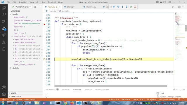 NEAT Обучение Часть 9 Глобальная реорганизация