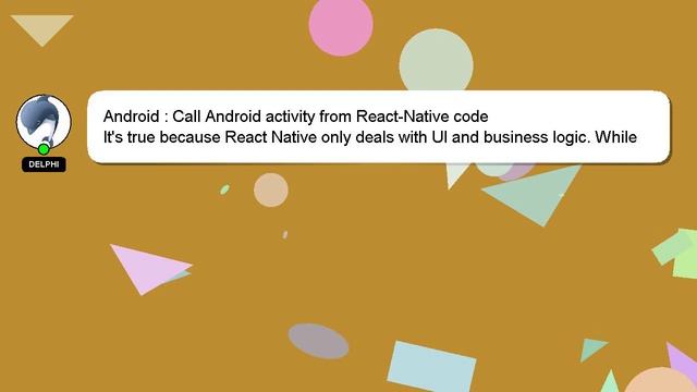 Android : Call Android activity from React-Native code смотреть онлайн