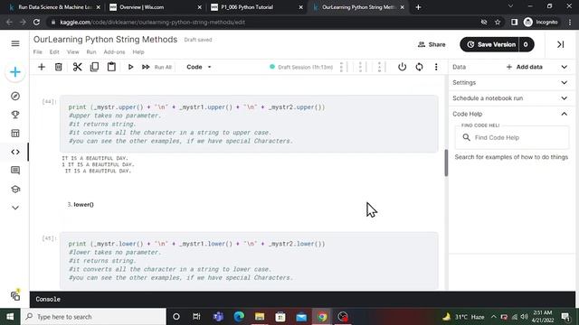 P1_006 Python Tutorial Part 2 - String Methods смотреть онлайн