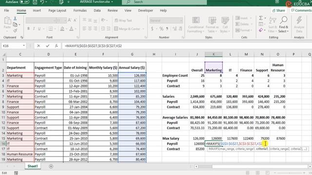 SUM,MAX,MIN & AVERAGE FUNCTIONS In Excel смотреть онлайн