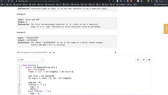 Leetcode Q8: String to Integer (atoi) | Java смотреть онлайн