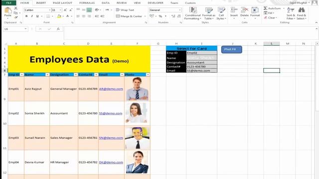 How To Create Responsive Employees ID Card System in Excel STEP BY STEP Urdu Hindi смотреть онлайн