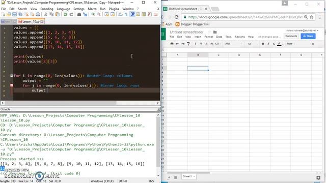 2D Lists in Python смотреть онлайн