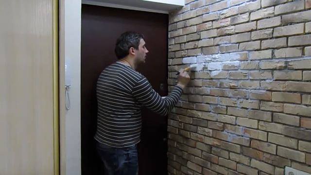 Как покрасить гипсовый кирпич на стене смотреть онлайн