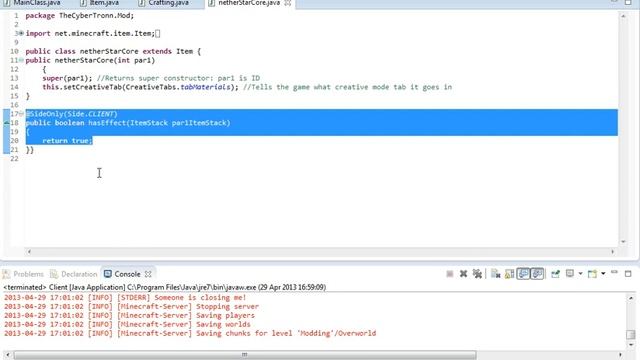 How to Make Items Look Shiny - Minecraft Forge 1.5.1 Modding Tutorial смотреть онлайн