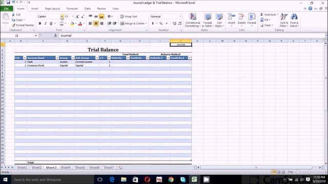How to make Journal Entries and Trial Balance in Excel Spread Sheet @myesheet смотреть онлайн