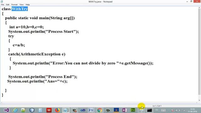 Exception Handling in Java смотреть онлайн
