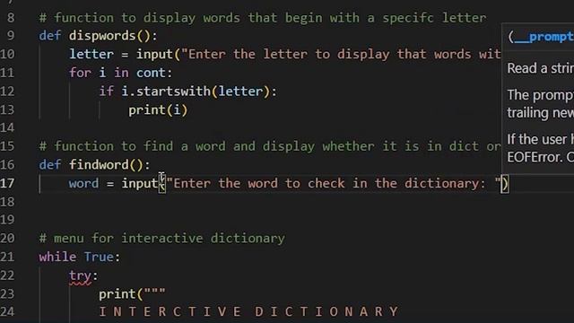Interactive Dictionary Project in Python смотреть онлайн