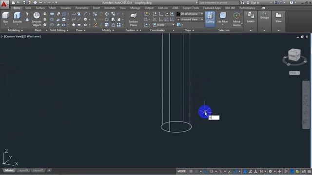 autoCAD 3D, How to Draw Coupling, autoCAD Training смотреть онлайн
